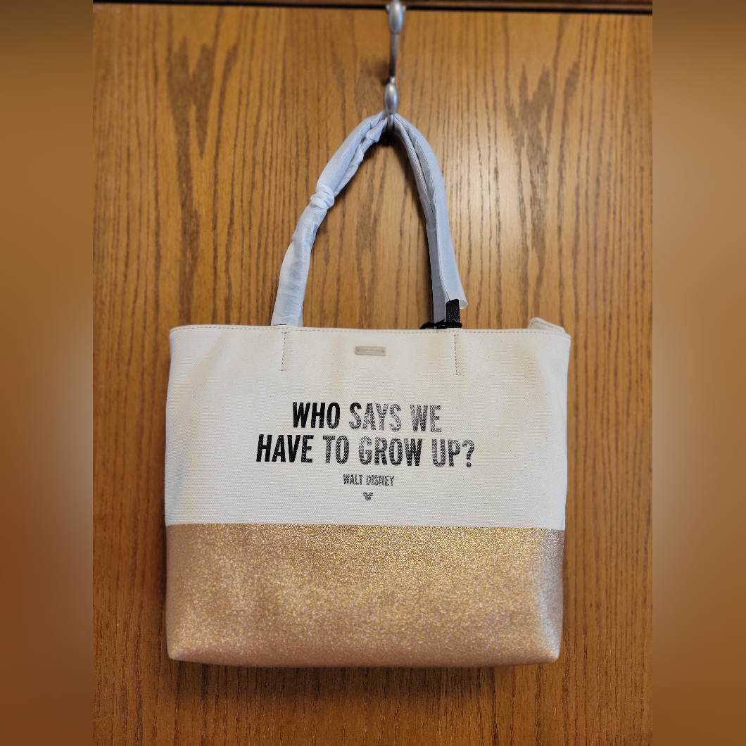 Kate Spade Ny Gold Canvas Disney Tote Nwt!
